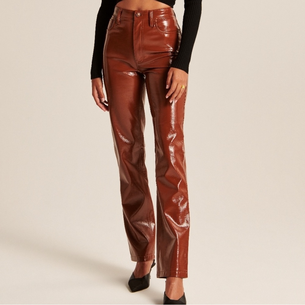 90s Straight Ultra High Rise Parent Leather Pant